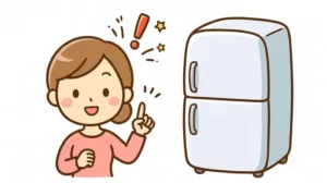 冷蔵庫と女性のイメージ
